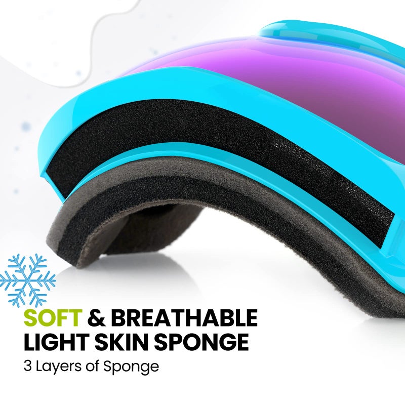 OutdoorMaster Kids Ski Goggles, Snow Goggles for Boys & Girls with 100% UV Protection - VLT 46.1% - Image 4